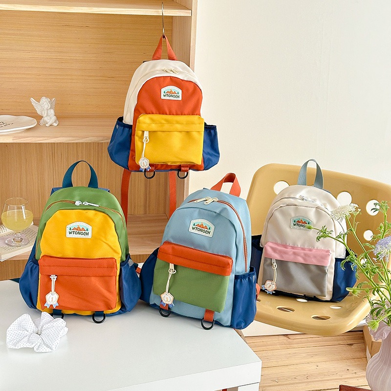 New Color Blocked Children's B - огляд і ціна Canvas Backpack Casual